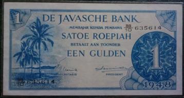 Nederlands-Indie EEN GULDEN - SATOE ROEPIAH 1948 UNC  beschikbaar voor biedingen