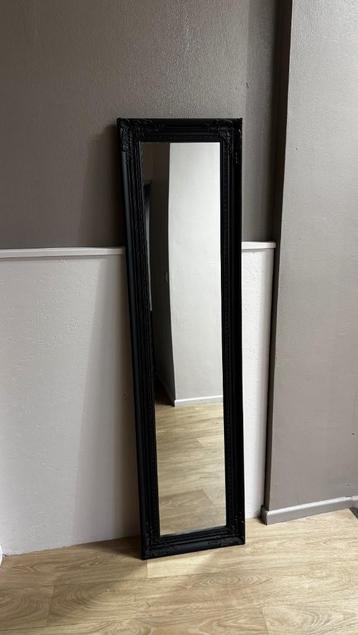 Chique grote spiegel zwart | 167,5 x 43,5 cm | sierlijst beschikbaar voor biedingen