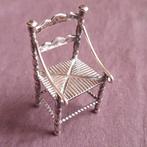 Zilveren Miniatuur Stoel met Rieten Zitting