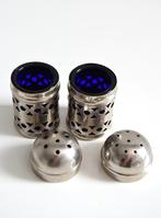 Mooi antiek verzilverd peper en zout stel in prima staat., Antiek en Kunst, Ophalen of Verzenden, Zilver