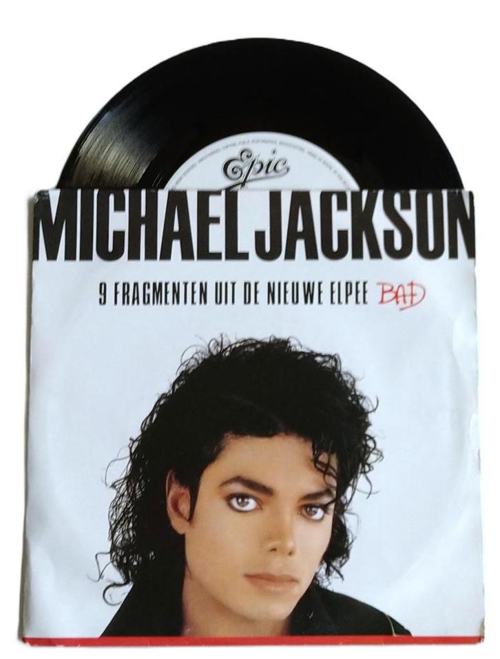 Top2000#1244 Michael Jackson - 9 Fragmenten uit Bad, Cd's en Dvd's, Vinyl Singles, Zo goed als nieuw, Single, Overige genres, 7 inch