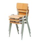 Nieuwe degelijke houten kantinestoelen (stapelbaar), Metaal, VST, Overige kleuren, Nieuw