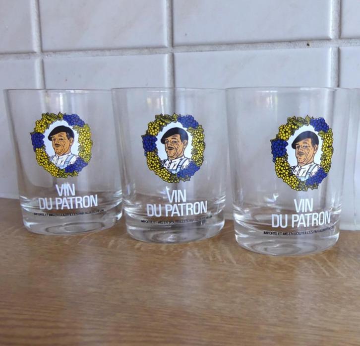 Vin du Patron glaasjes vintage wijnglazen Albert Heijn, Huis en Inrichting, Keuken | Servies, Zo goed als nieuw, Glas of Glazen