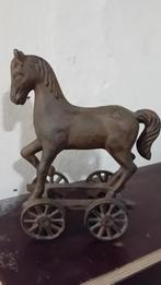 Oud Gietijzeren Paard op Wielen, Antiek en Kunst, Ophalen of Verzenden