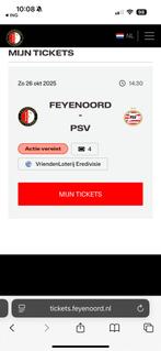 Feyenoord - Psv vak B en BB 2 plekken naast elkaar., Tickets en Kaartjes, Sport | Voetbal, Twee personen