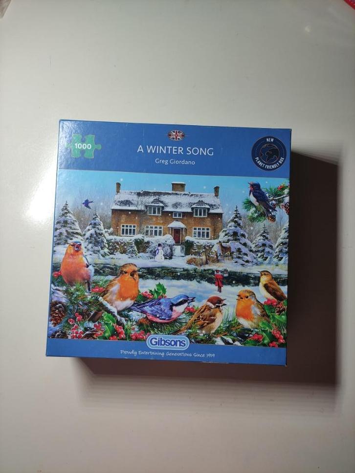 Gibsons legpuzzel A WINTER SONG 1000 st. jigsaw puzzle, Hobby en Vrije tijd, Denksport en Puzzels, Zo goed als nieuw, Legpuzzel