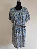 J184 - Blauw-gele Terre Bleue jurk maat 46 (1), Blauw, Maat 46/48 (XL) of groter, Ophalen of Verzenden, Zo goed als nieuw