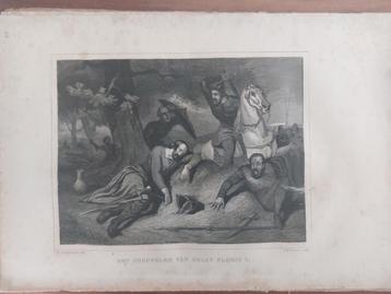 22 / Sneuvelen Graaf Floris I in het jaar 1061 gravure 1843 beschikbaar voor biedingen