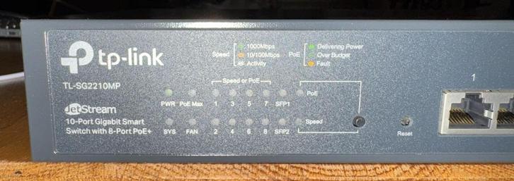 Omada TP-Link SG2210MP Switch 8x PoE+ (150W), Computers en Software, Netwerk switches, Refurbished, Ophalen of Verzenden