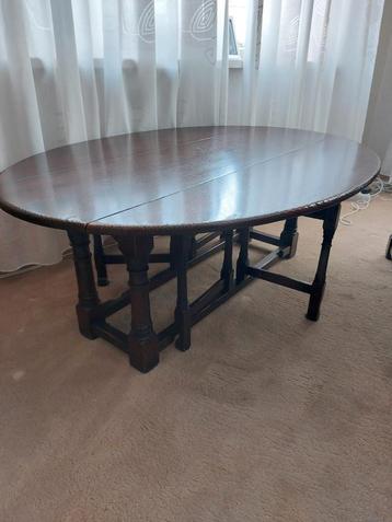 Antieke Gateleg Salontafel Massief Hout beschikbaar voor biedingen