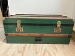 Hut koffer hout metaal groen, Huis en Inrichting, Minder dan 50 cm, Minder dan 50 cm, Gebruikt, Ophalen of Verzenden
