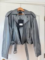 Nieuwe Studio Ar leren biker jas - Maat 40, Kleding | Dames, Jassen | Zomer, Ophalen of Verzenden, Nieuw, Maat 38/40 (M), Grijs