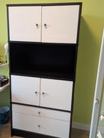 Ikea opbergkast met deurtjes en lades. Wit en donkerbruin., Huis en Inrichting, Kasten | Overige, Ophalen, Zo goed als nieuw