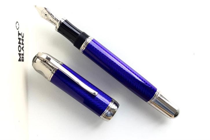 Montblanc Writers Edition Vulpen 2003 Jules Verne (Nib B), Verzamelen, Pennenverzamelingen, Zo goed als nieuw, Vulpen, Mont Blanc