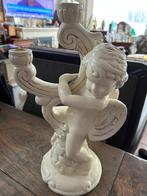 putti engelen kandelaar voor twee kaarsen italiaans design, Overige materialen, Gebruikt, 25 tot 50 cm, Ophalen of Verzenden
