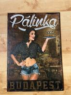 Reclamebord retro Hongaarse palinka Boedapest, Ophalen of Verzenden, Reclamebord