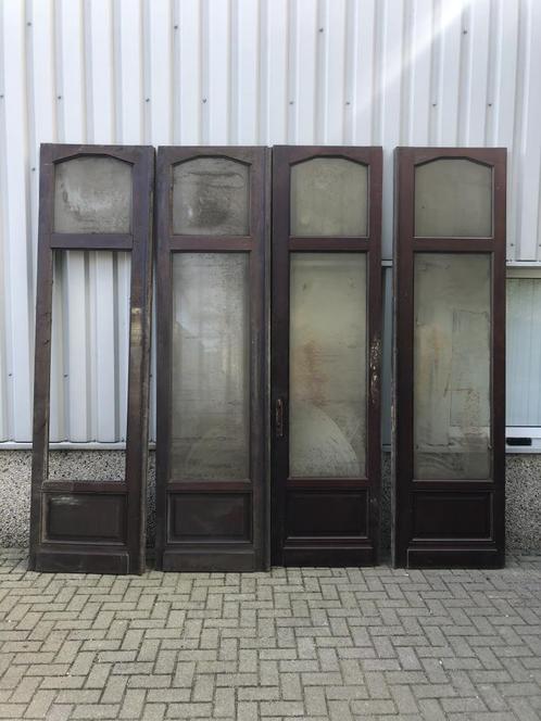 Prachtig antiek vierluik met geslepen glas, Doe-het-zelf en Verbouw, Deuren en Horren, Zo goed als nieuw, Binnendeur, 215 cm of meer