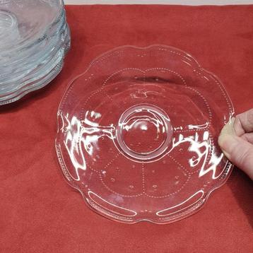 Glazen gebaksbordje,  10 beschikbaar  beschikbaar voor biedingen
