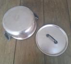 Vintage kleine Falk pan 16 cm gietijzer handvaten met deksel, Huis en Inrichting, Keuken | Potten en Pannen, Verzenden, Gebruikt