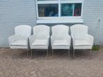 4x L'Ancora leren stoelen - Wit, Ophalen, Gebruikt, Wit, Metaal