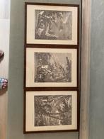 Johann Elias Ridinger (1698-1766). 3-luik, Antiek en Kunst, Kunst | Etsen en Gravures, Ophalen