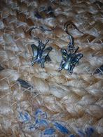 Vintage oorbellen Alpaca Mexico (Abalone) vlinders, Ophalen of Verzenden, Zo goed als nieuw