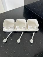 Serveerschaaltje porseleinen - met lepeltjes - Schaaltjes, Huis en Inrichting, Keuken | Servies, Nieuw, Ophalen of Verzenden, Schaal of Schalen
