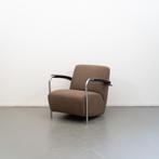 2x Leolux Scylla Fauteuil Laag Bruin Stof - Gemêleerd, Huis en Inrichting, Niet ingevuld, Metaal, Niet ingevuld, 75 tot 100 cm