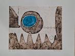 Ets in blauw zwarte kleuren. Trees de Vries, Antiek en Kunst, Kunst | Etsen en Gravures, Ophalen of Verzenden