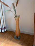 Hoge matglazen vaas - 54 cm  hoog oker kleur, Overige kleuren, 50 tot 75 cm, Ophalen of Verzenden, Glas