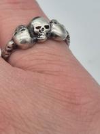 Zilveren ring Skull maat 19.5, Sieraden, Tassen en Uiterlijk, Ringen, Gebruikt, Verzenden, 19 tot 20, Dame of Heer