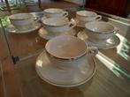 Zes brocante vintage Frans/ Belgische kop en schotels, Huis en Inrichting, Keuken | Servies, Gebruikt, Ophalen of Verzenden, Overige stijlen