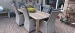 Tuinset ,hardhouten tafel met zes stoelen en 6 kussens, Tuin en Terras, Tuinsets en Loungesets, Ophalen of Verzenden, Gebruikt