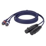 2 RCA male L/R to 2 XLR/F 3P OFC 3m, Nieuw, Ophalen of Verzenden, Apparatuur