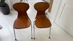 Kantine of school stoelen (2 stuks), Huis en Inrichting, Stoelen, Ophalen, Gebruikt, Twee, Bruin