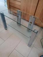 Glazen TV meubel, 50 tot 100 cm, Minder dan 100 cm, 25 tot 50 cm, Zo goed als nieuw