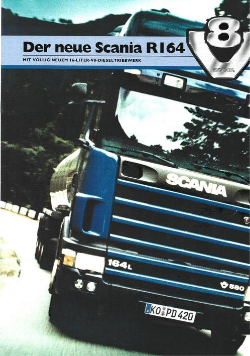 Scania R164 neue LKW camion vrachtwagen brochure (sc057), Boeken, Vervoer en Transport, Zo goed als nieuw, Vrachtwagen, Ophalen of Verzenden
