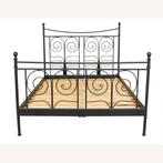 Ikea noresund bed, metaal met krullen bed ikea, Huis en Inrichting, Slaapkamer | Bedden, Ophalen, Gebruikt, Zwart, Tweepersoons
