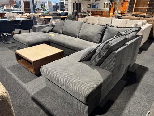 U-hoekbank palma grey ribstof, #meubelmepper, Huis en Inrichting, Banken | Complete zithoeken, Nieuw, Ophalen of Verzenden