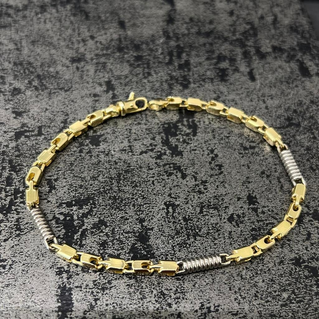 14k gouden armband monte carlo massief, Ophalen of Verzenden, Zo goed als nieuw, Goud