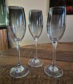 3 Champagne glazen rookglas, Ophalen of Verzenden, Zo goed als nieuw, Overige typen