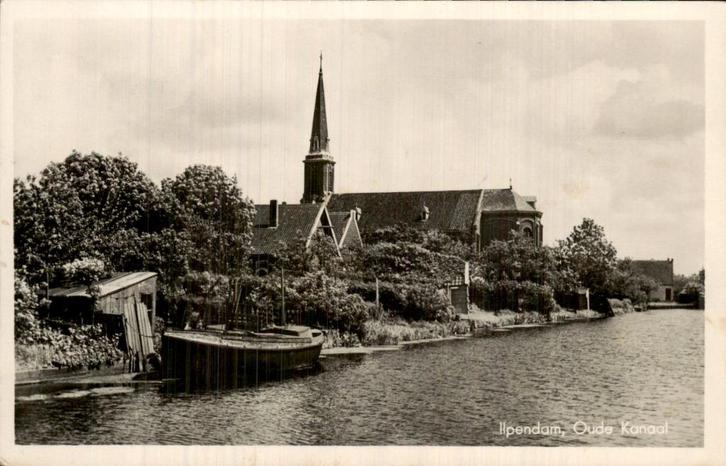 Ilpendam - Oude Kanaal - Boot, Verzamelen, Ansichtkaarten | Nederland, Gelopen, Noord-Holland, 1940 tot 1960, Ophalen of Verzenden