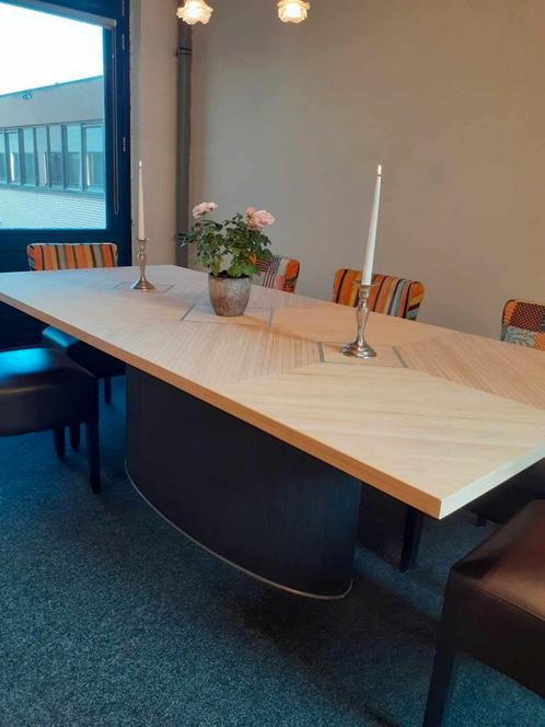 Bamboe Tafelblad met Ovaal Onderstel - 220x100cm, Huis en Inrichting, Tafels | Eettafels, Zo goed als nieuw, 50 tot 100 cm, 200 cm of meer
