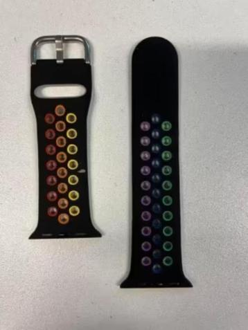 NIEUW! Horlogebandje iwatch zwart gekl gaatjes 38/40 €4,99 beschikbaar voor biedingen