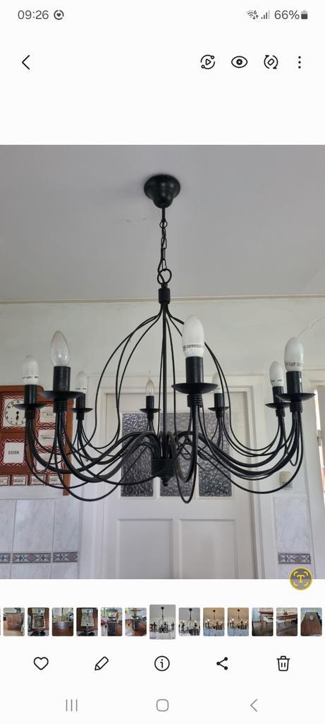 Kroonluchter matzwart, Huis en Inrichting, Lampen | Kroonluchters, Ophalen of Verzenden