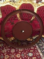 Grote klok vintage wandklok metaal - brons - dia. 91 cm, Huis en Inrichting, Woonaccessoires | Klokken, Ophalen of Verzenden, Gebruikt
