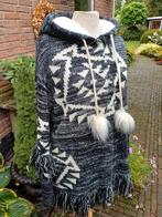 Goldbergh 50% wollen Noors S M L  Franje poncho trui, Kleding | Dames, Ophalen of Verzenden, Maat 36 (S), Grijs, Goldberg
