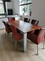 Eetkamerstoelen 6 stuks model Bert Plantagie, Huis en Inrichting, Stoelen, Ophalen, Zo goed als nieuw, Leer, Vijf, Zes of meer stoelen