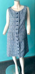 Vintage originele jaren 70 jurk blauw/wit maat 40, Maat 38/40 (M), Vintage, Knielengte, Gedragen