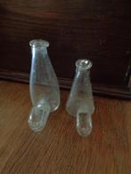 ~ Oude Mondgeblazen Glazen Vogel Drinkflesjes, Ophalen of Verzenden